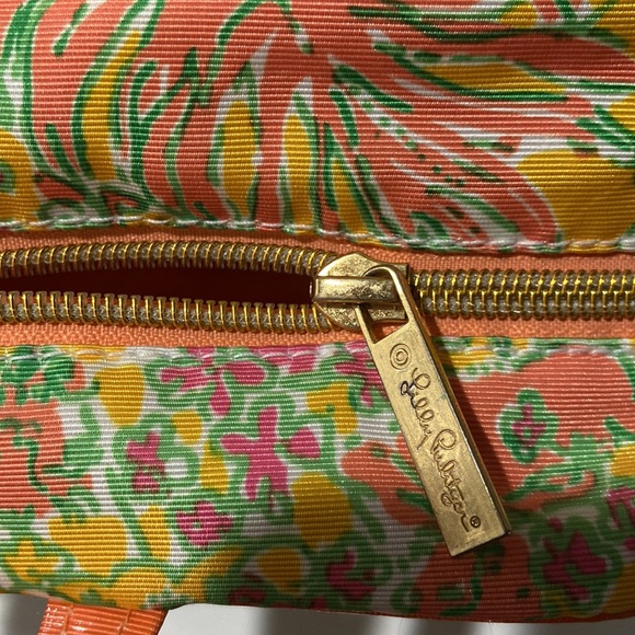 Lilly Pulitzer Orange Multi Color Makeup Tote Purse EUC Target Collaboration - Picture 9 of 17